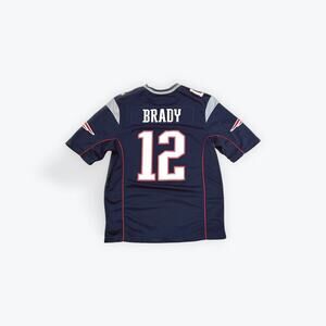 Vintage Nike Tom Brady #12 New England Patriots Blue Jersey Size M